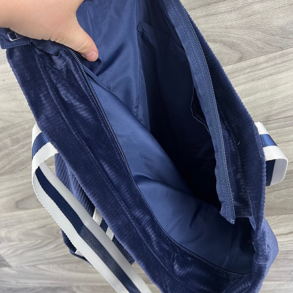 Pink Victoria's Secret Tote Bag Womens Blue Velvet Dual Handle Zip Casual Basic - Picture 10 of 14